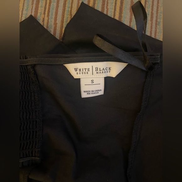 White House Black Market Black Button-Down Halter Top - Picture 2 of 3